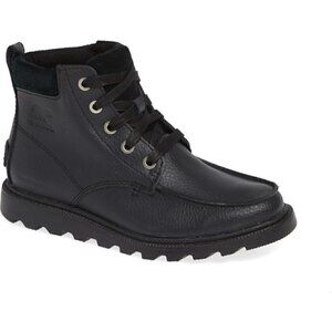 Sorel Madson Black Leather Waterproof Moc Toe Boot Size 5 EUR 37